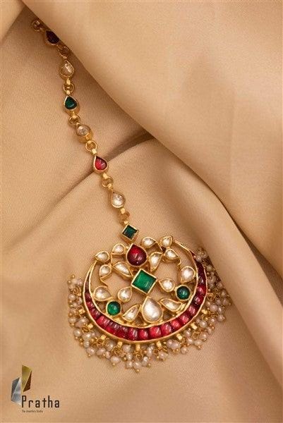 Colourful Kundan Maang Tikka