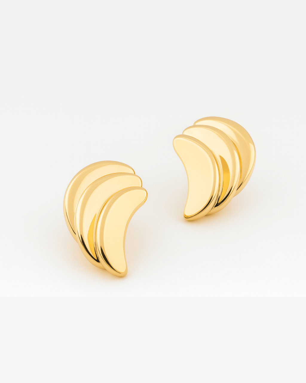 Luna Layered Sculptural Gold Earrings