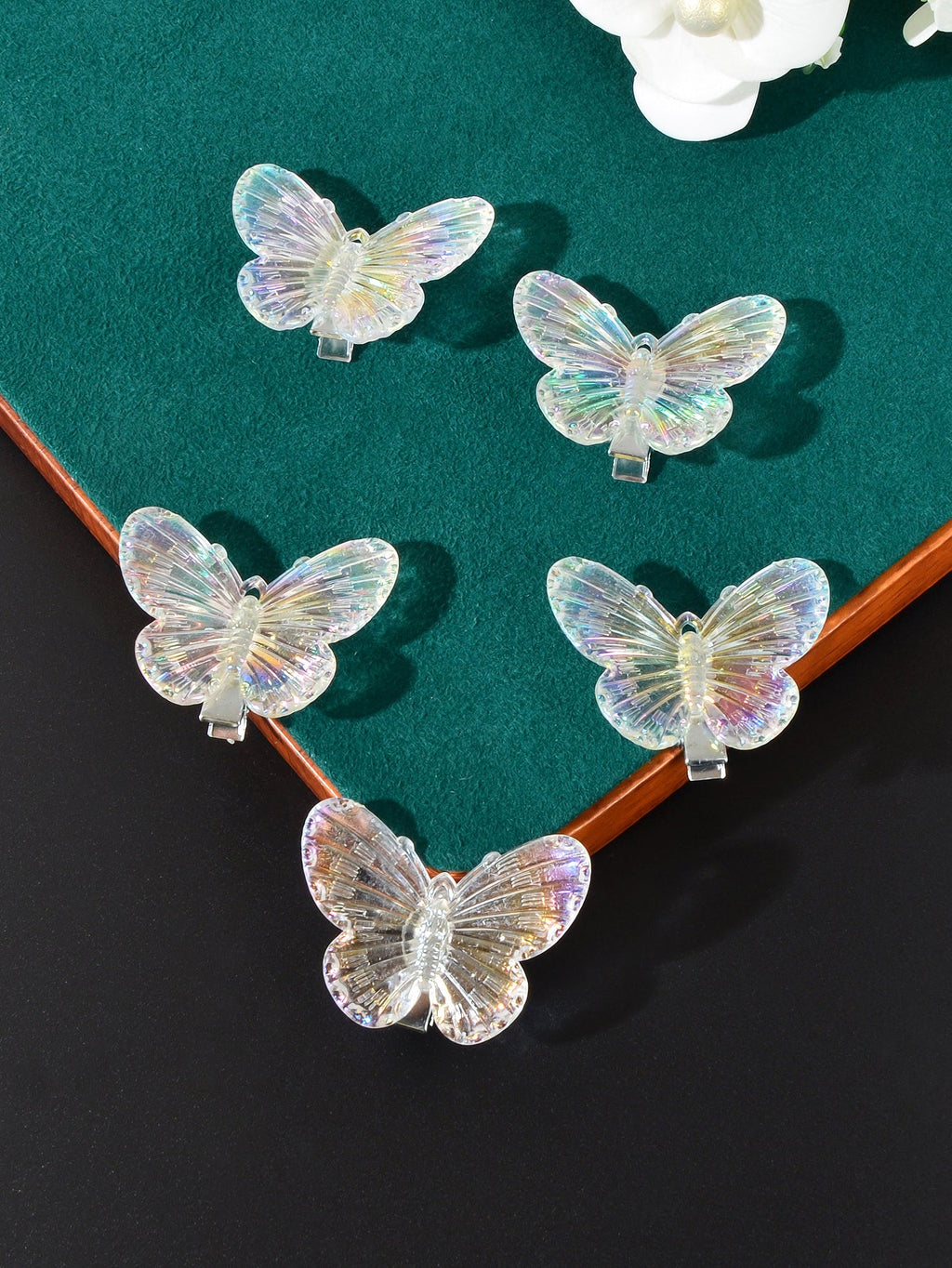 5 pcs Sweet Transparent Butterfly Hairpin Hair Clips Set Hair Accessory Headwear