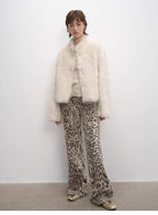 "Healing Eros" casual stand-up collar short Tuscan sheepskin fur coat winter