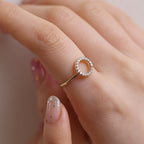 Adjustable Circle Sparkle Ring