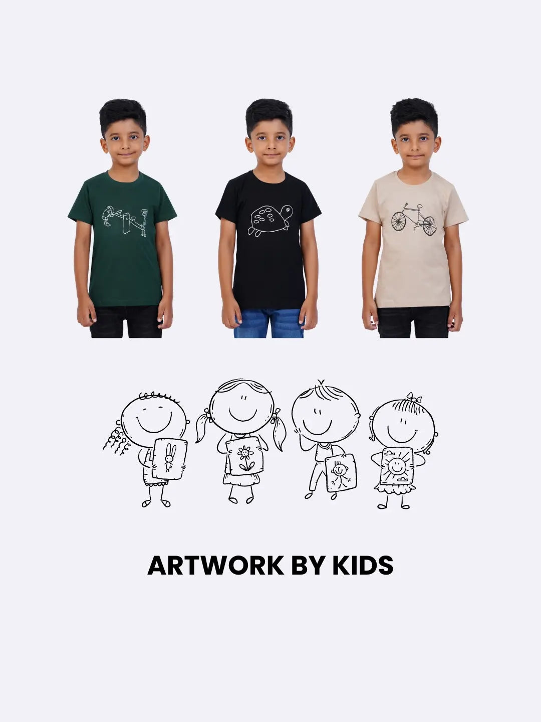 Cotton Twinning T-Shirts for Family - Printed Drawn (See Saw)
