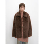 "Autumn Exclusive" Imported Tuscan sheepskin short lapel fur coat