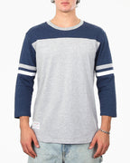 Contrast 3/4 Sleeve Stretch Casual Baseball Crew Neck T-Shirts -Bundle