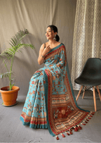Avyukta Kalamkari Malai Cotton Saree