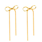 Golden Bow Knot Drop & Dangle Earrings-0