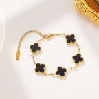 Black Four Leaf Clover Bracelet
