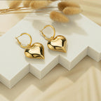 Chunky Heart Hoop Earrings -soristyle