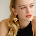 Chunky Heart Hoop Earrings -soristyle